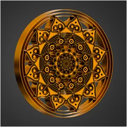 Golden 3D Mandala Ornament Decoration