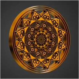Golden 3D Mandala Ornament Decoration