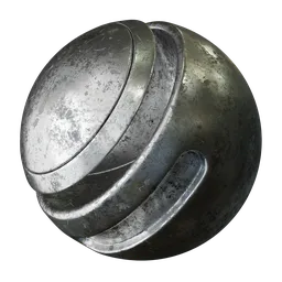 Highly detailed scratched metal PBR material for realistic aging effects on 3D objects, suitable for Blender and other apps.
