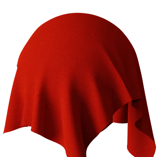 High-resolution red fabric texture for 3D modeling, suitable for Blender and other PBR-compatible applications.