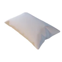 Detailed 3D model of a large, comfortable pillow with realistic PBR texture and quad mesh topology for Blender.