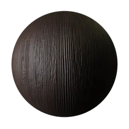 2K PBR dark wood plank texture for Blender, tiling with displacement effect, suitable for various 3D apps.