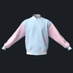 Pink and Blue Pastel Varsity Jacket