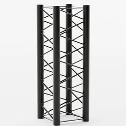 Detailed 3D model of a sturdy steel frame structure for construction and architectural designs, compatible with Blender.