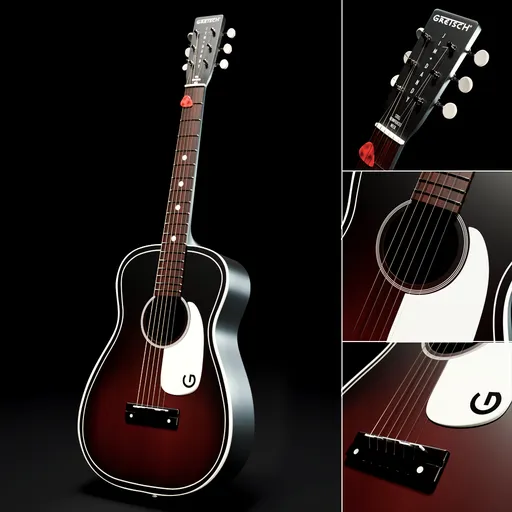 Detailed 3D model of a Jim Dandy guitar with subdiv modifier and 4k textures, optimized for Blender 3D rendering.