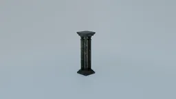 Detailed 3D model of an aged, weathered pillar with intricate textures, perfect for Blender-rendered historical scenes.