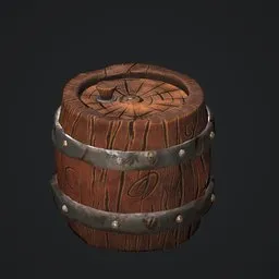 Stylized Wooden Barrel