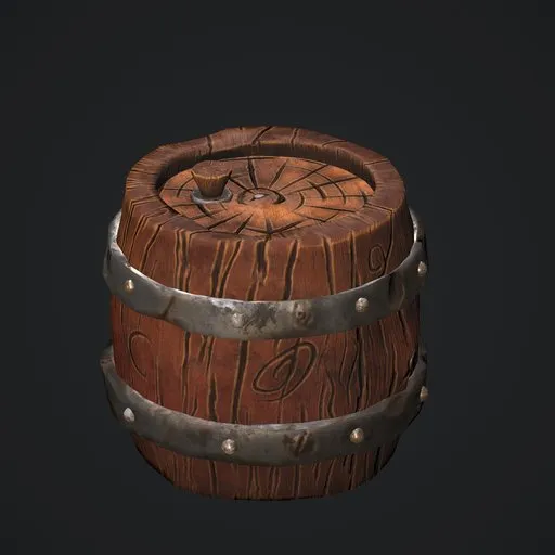 Stylized Wooden Barrel