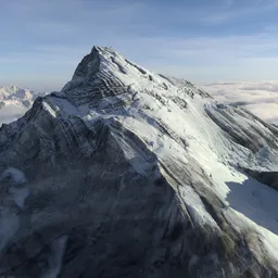Rugged Mountain Cliff Glacier Terrain