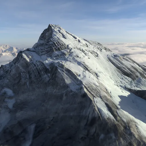 Rugged Mountain Cliff Glacier Terrain