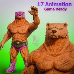 Bearrior-Rigged-Animated