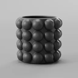 Black decorative plant pot