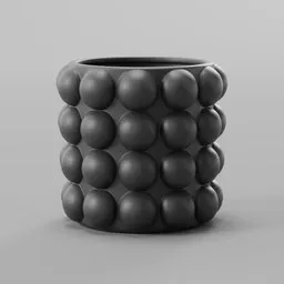 Black decorative plant pot