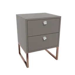 Detailed 3D model of a children's bedside table with two drawers for Blender rendering.