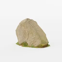 "City Park Rock PBR Scan 02 - a 3D model for Blender 3D, featuring a moss-covered rock in a snowy environment. Perfect for park and nature scene decorations, this model is inspired by David Rudnick, The Sims 4, and the ARCA album cover. Highly realistic with lossless textures of moist mossy white stones, this model will elevate your 3D art game."