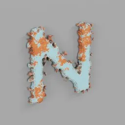 Rough metal Letter N