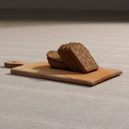 Photorealistic 3D sliced rye bread model with high-detail 4K texture, ideal for Blender rendering and close-up views.