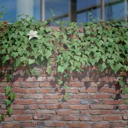 Realistic 3D ivy model for Blender on brick ledge, ideal for game assets and detailed scenes.