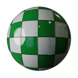 Glossy Green Checker Floor
