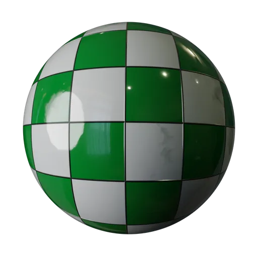 Glossy Green Checker Floor