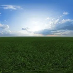 Green grass cloudy blue sky pure sky