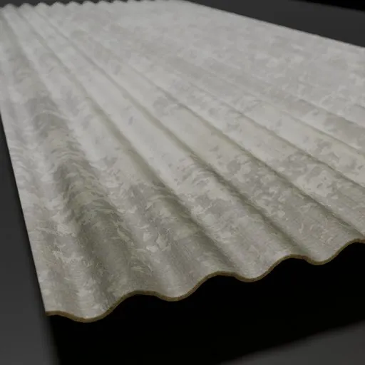 Detailed low-poly 3D model of corrugated roof with PBR textures for Blender rendering.