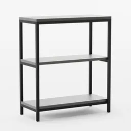 Versatile 3D model of a modern, open-style bookshelf with adjustable shelves depicted on a white background.