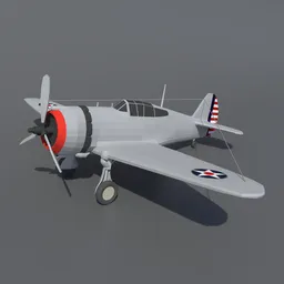 Low Poly Curtiss P 36 Hawk