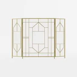 Bronze golden art deco fire screen
