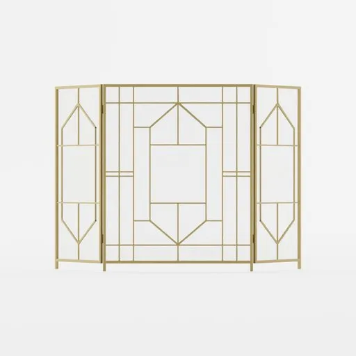 Bronze golden art deco fire screen