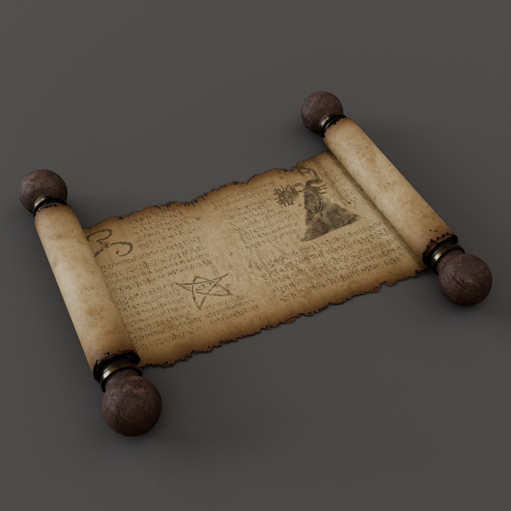 Ancient Scroll | Books models | BlenderKit