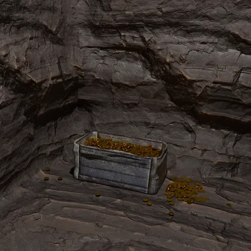 The treasure chest is in the cave.