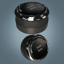 Detailed climate control 3D model button, compatible with Blender for car and vehicle designs.
