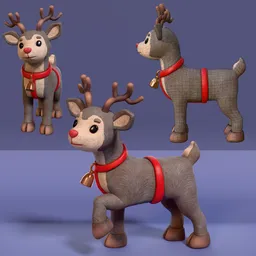 Stylized Christmas Reindeer (Rigged)