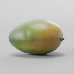 Realistic 3D mango model showcasing detailed textures and lighting, suitable for Blender rendering and photogrammetry.