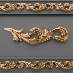 Intricate 3D trim brush ornament for efficient scene detailing in Blender.