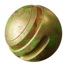 Oxidized Gold with Green Patina