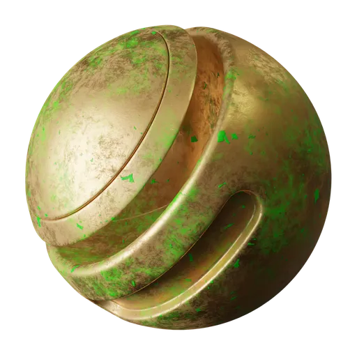 Oxidized Gold with Green Patina