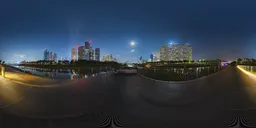 Moonlight over the lake at night