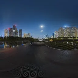 Moonlight over the lake at night