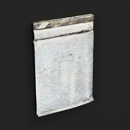 Highly detailed Blender 3D model of a textured warehouse facade element with realistic weathering effects.