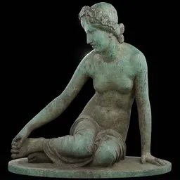 statue of Vs La Nymphe Salmacis