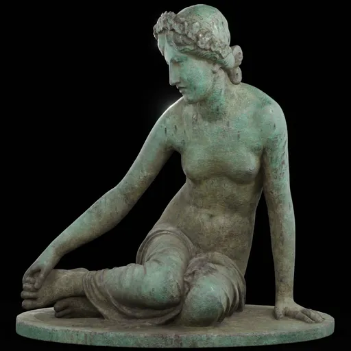 statue of Vs La Nymphe Salmacis