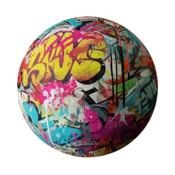 Wall with graffiti art