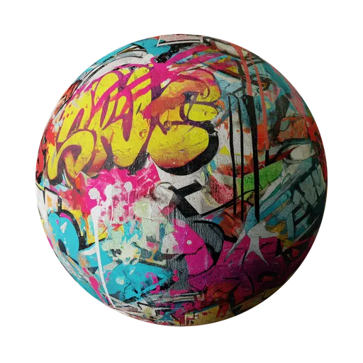 Wall with graffiti art