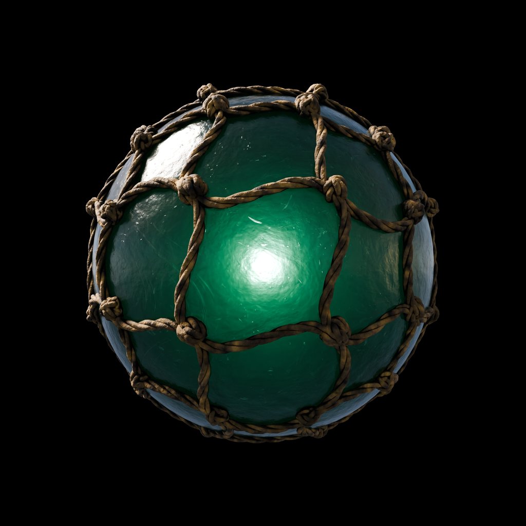 Green Orb With Net And Knots | FREE Miscellaneous models | Blendkit