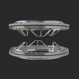 Detailed Blender 3D model of a passive sci-fi space docking adapter, showcasing precision design compatible with IDSS.