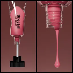 Lip colour tube spilling animation