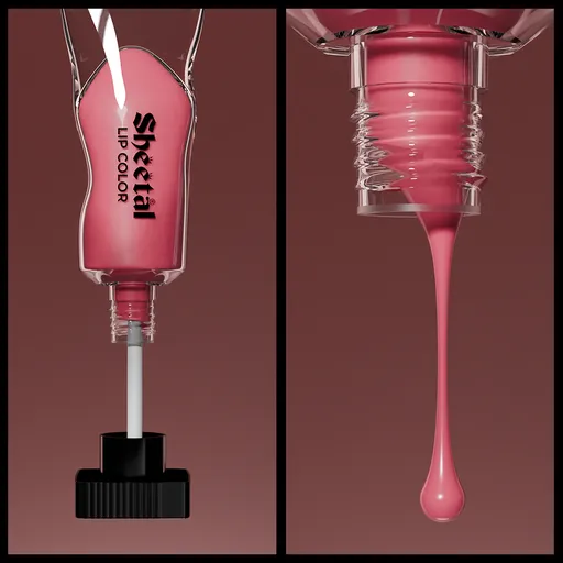 Lip colour tube spilling animation