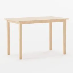 "3D model of a Wooden table with clean cel shaded texture, 4k resolution, and sturdy wooden legs. Perfect for furnishing homes, offices, and public spaces. Created using Blender 3D software."
